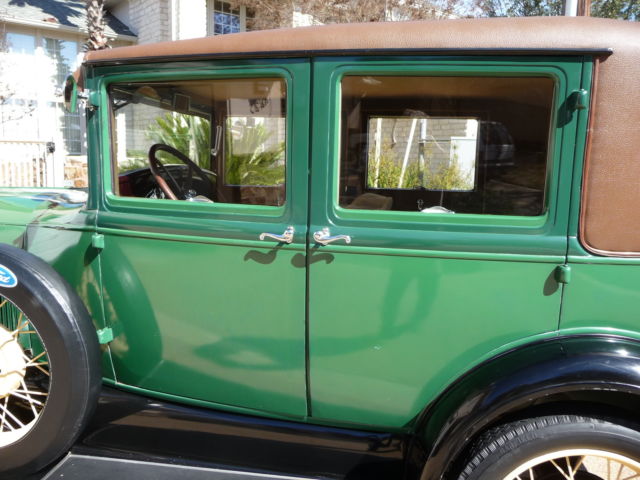 1928 Green- two tone Ford Model A 4-Door
