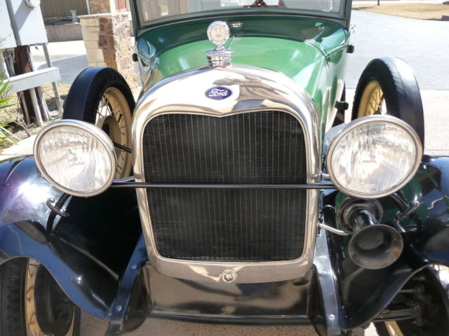 1928 Green- two tone Ford Model A 4-Door