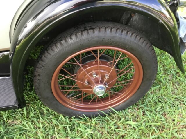 1929 Beige and Black Ford Model A Convertible