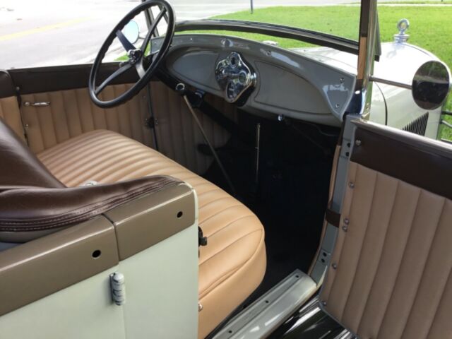 1929 Beige and Black Ford Model A Convertible