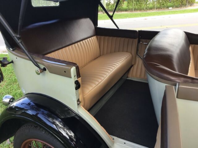 1929 Beige and Black Ford Model A Convertible