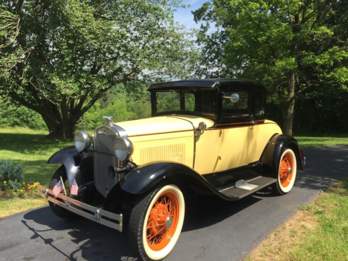 1930 Yellow Ford Model A Coupe