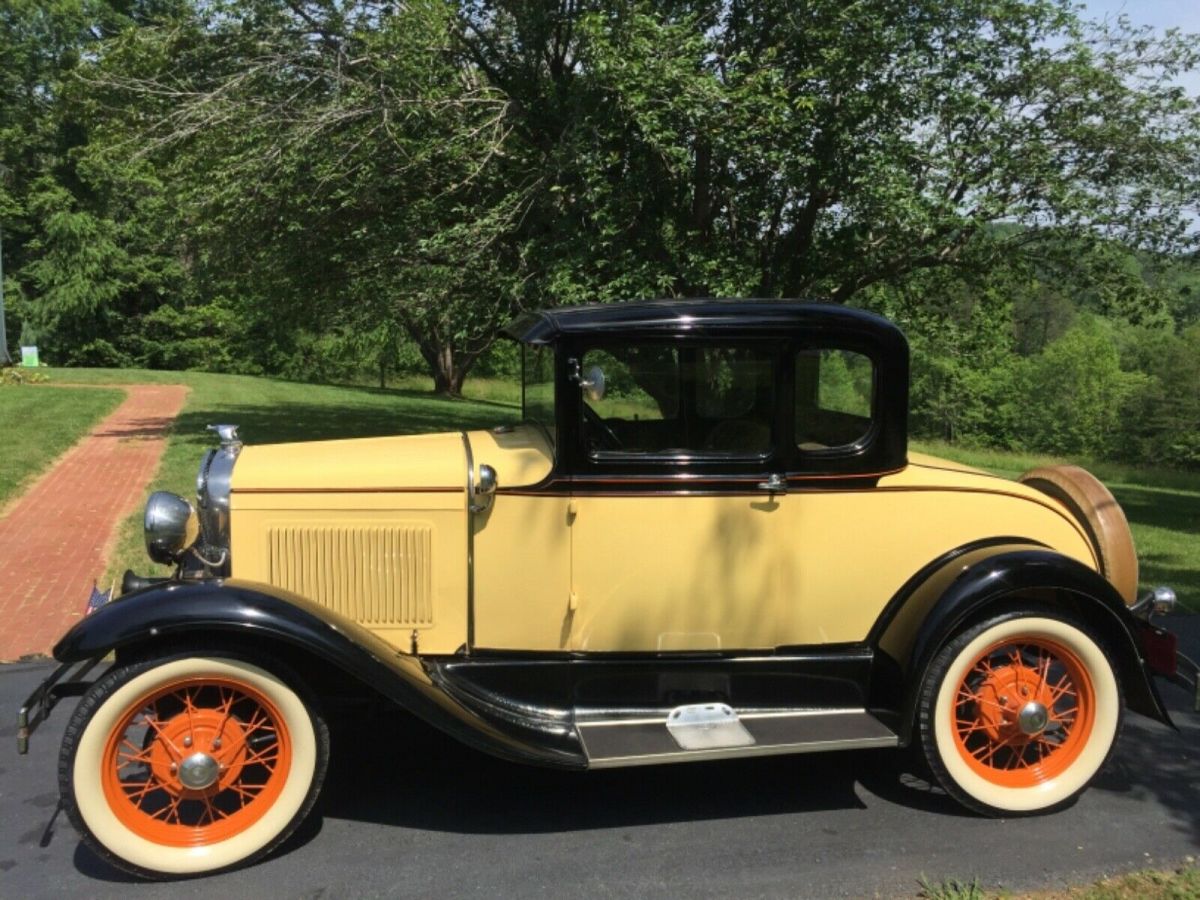 1930 Yellow Ford Model A Coupe