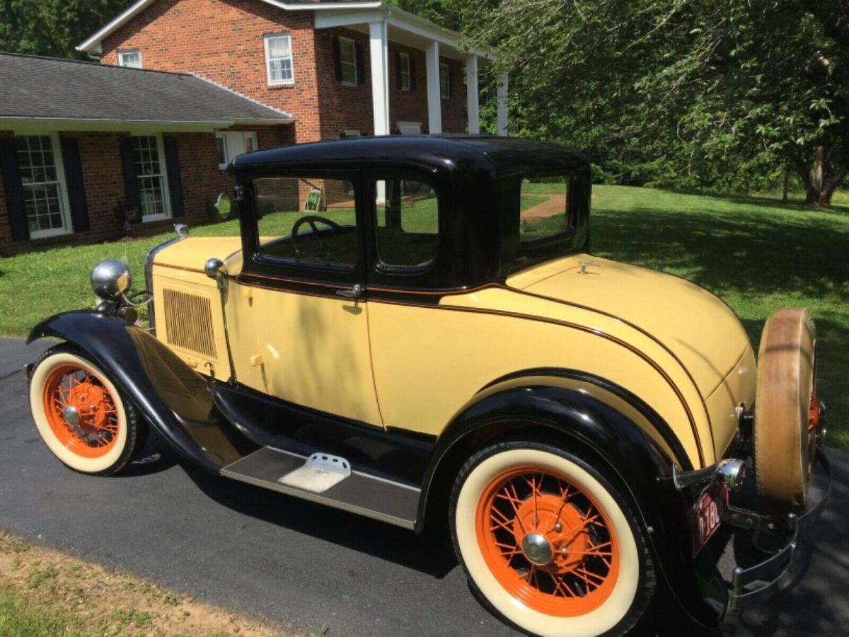 1930 Yellow Ford Model A Coupe