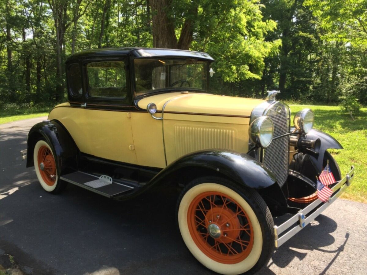 1930 Yellow Ford Model A Coupe