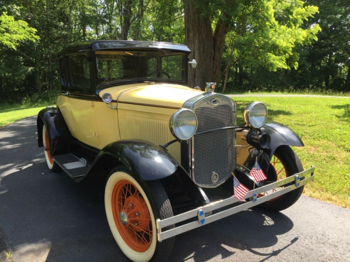 1930 Yellow Ford Model A Coupe