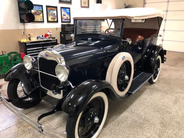 1929 Burgundy Ford Pheaton Convertible