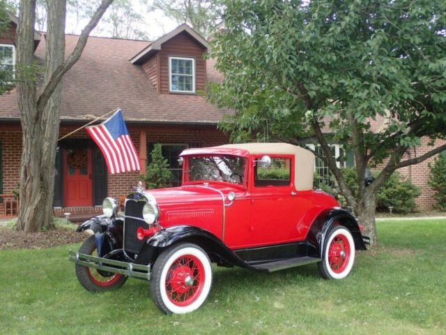 1930 Red Ford Model A 2 Door Coupe