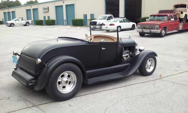 1929 Satin Black Ford Model A Two door roadster