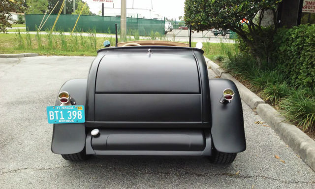 1929 Satin Black Ford Model A Two door roadster
