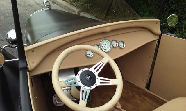 1929 Satin Black Ford Model A Two door roadster
