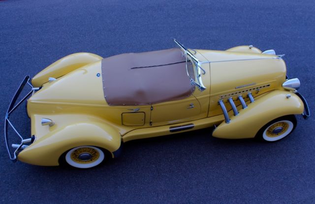 1936 Yellow Auburn Speedster Ford Motor G80 Convertible