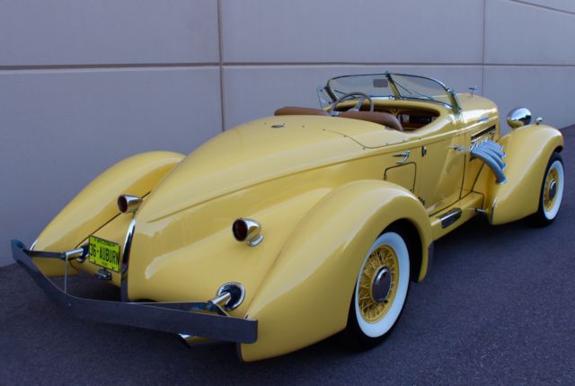 1936 Yellow Auburn Speedster Ford Motor G80 Convertible