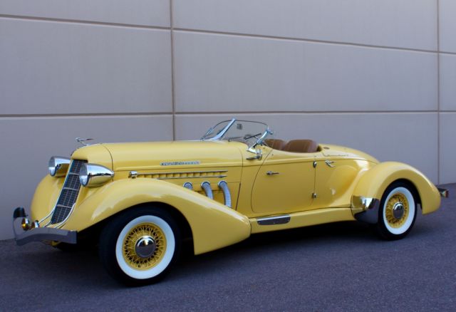 1936 Yellow Auburn Speedster Ford Motor G80 Convertible