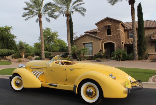 1936 Yellow Auburn Speedster Ford Motor G80 Convertible