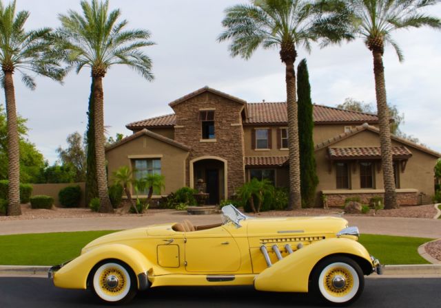 1936 Yellow Auburn Speedster Ford Motor G80 Convertible
