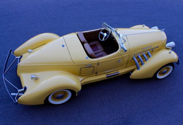 1936 Yellow Auburn Speedster Ford Motor G80 Convertible