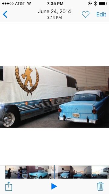 1955 Blue white Ford Mainline 4 dr