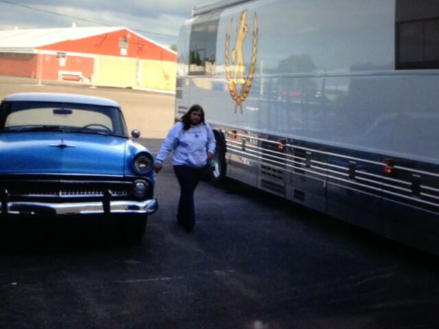 1955 Blue white Ford Mainline 4 dr