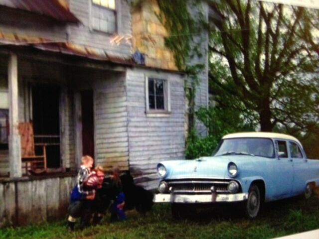 1955 Blue white Ford Mainline 4 dr