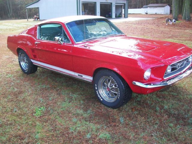 1967 Red Ford Mustang fastback