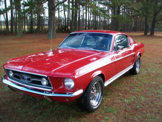 1967 Red Ford Mustang fastback