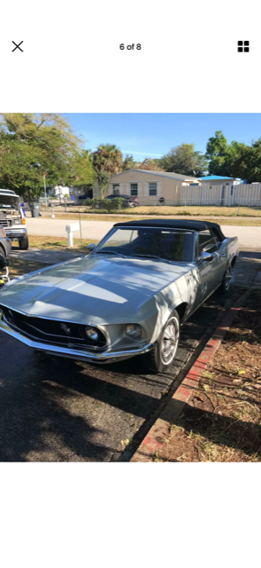 1969 Gray Ford Mustang Convertible