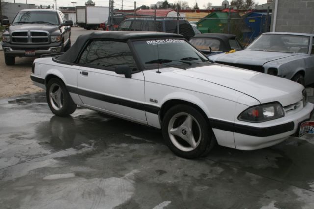 1991 White Ford Mustang Convertible