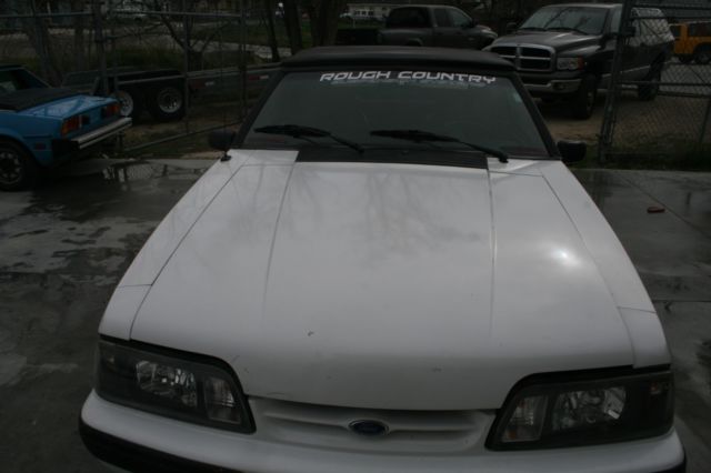 1991 White Ford Mustang Convertible