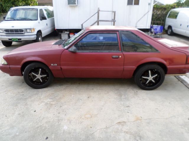 1991 Red Ford Mustang Hatchback