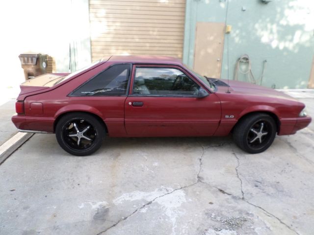 1991 Red Ford Mustang Hatchback