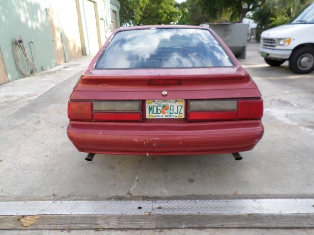 1991 Red Ford Mustang Hatchback