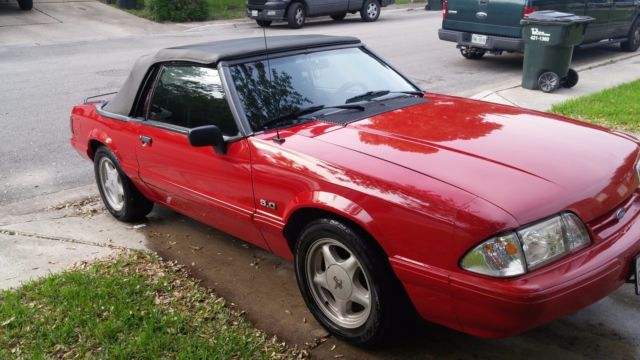 1992 Red Ford Mustang Convertible