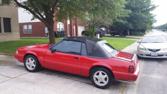 1992 Red Ford Mustang Convertible