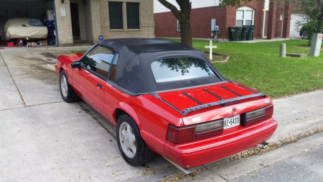 1992 Red Ford Mustang Convertible
