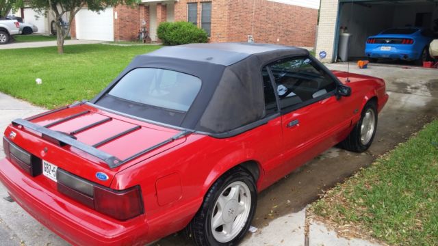 1992 Red Ford Mustang Convertible