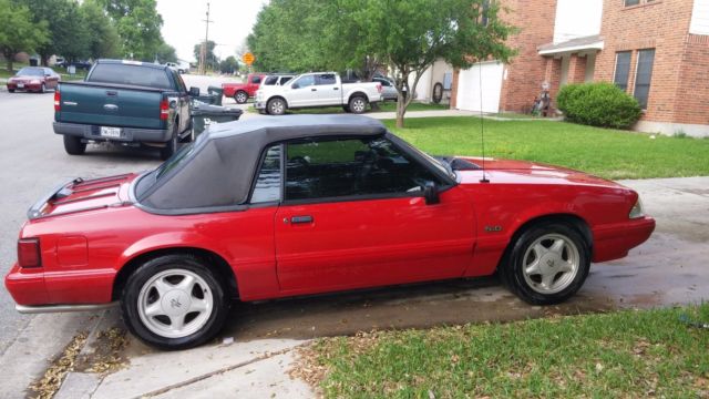 1992 Red Ford Mustang Convertible