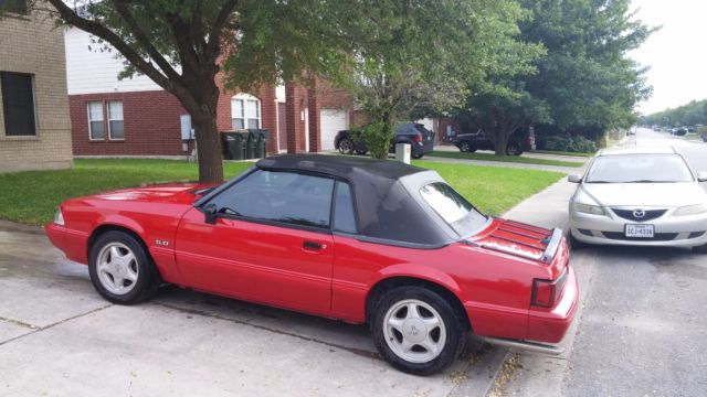 1992 Red Ford Mustang Convertible