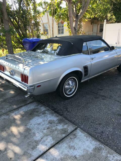 1969 grey metallic Ford Mustang Convertible