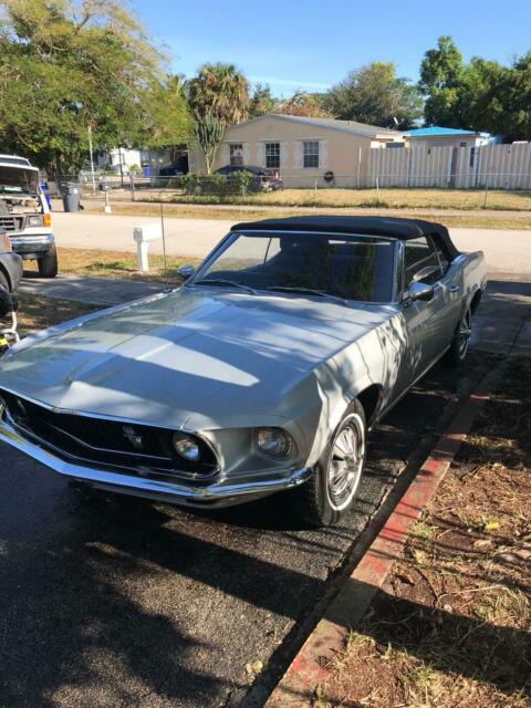 1969 grey metallic Ford Mustang Convertible