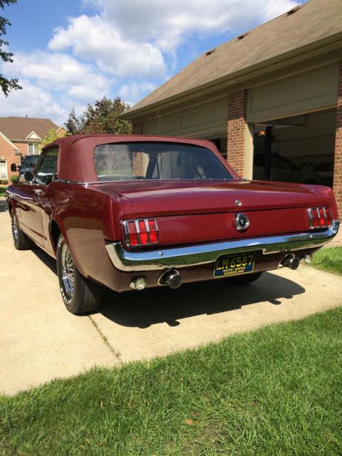 1965 Burgundy Ford Mustang Convertible