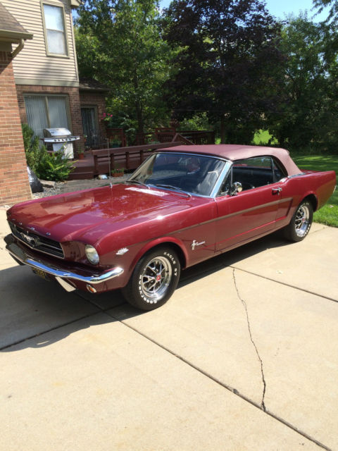 1965 Burgundy Ford Mustang Convertible