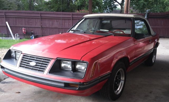 1983 Red Ford Mustang Convertible