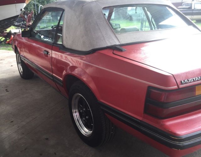 1983 Red Ford Mustang Convertible