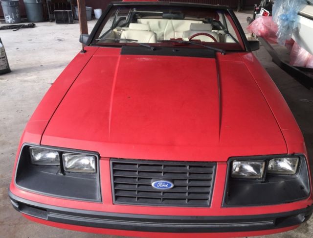 1983 Red Ford Mustang Convertible