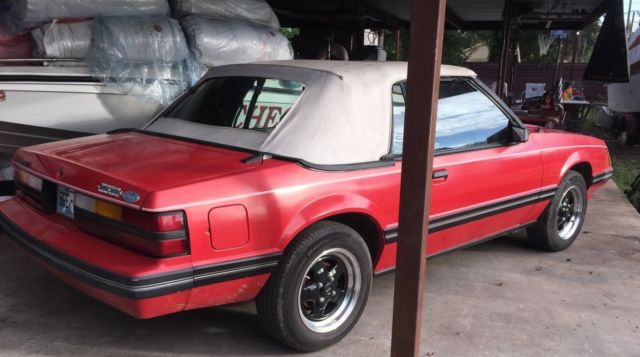 1983 Red Ford Mustang Convertible