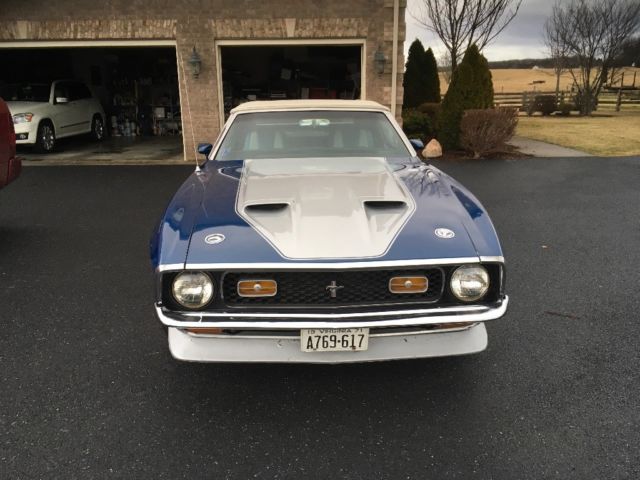 1971 Blue Ford Mustang Convertible