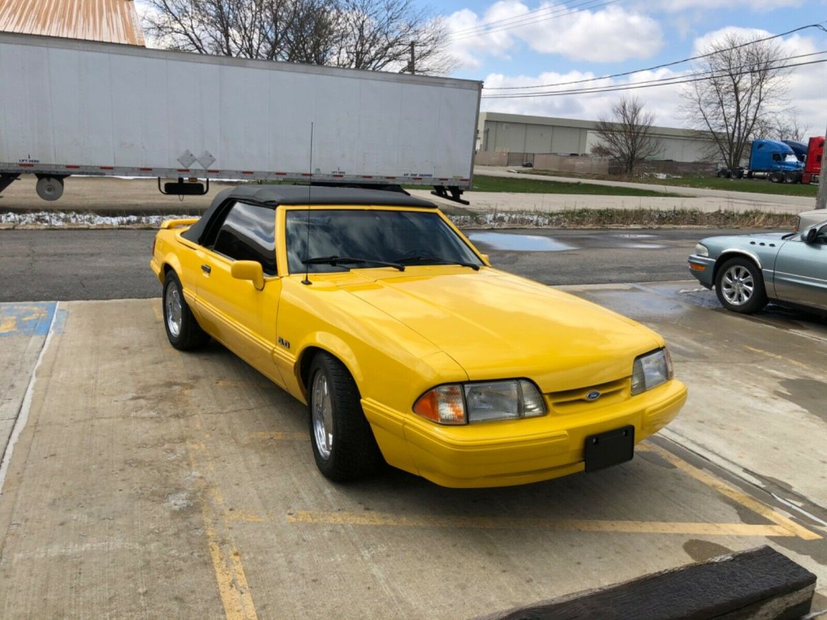 1993 Yellow Ford Mustang Convertible