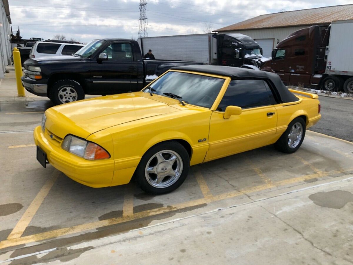 1993 Yellow Ford Mustang Convertible