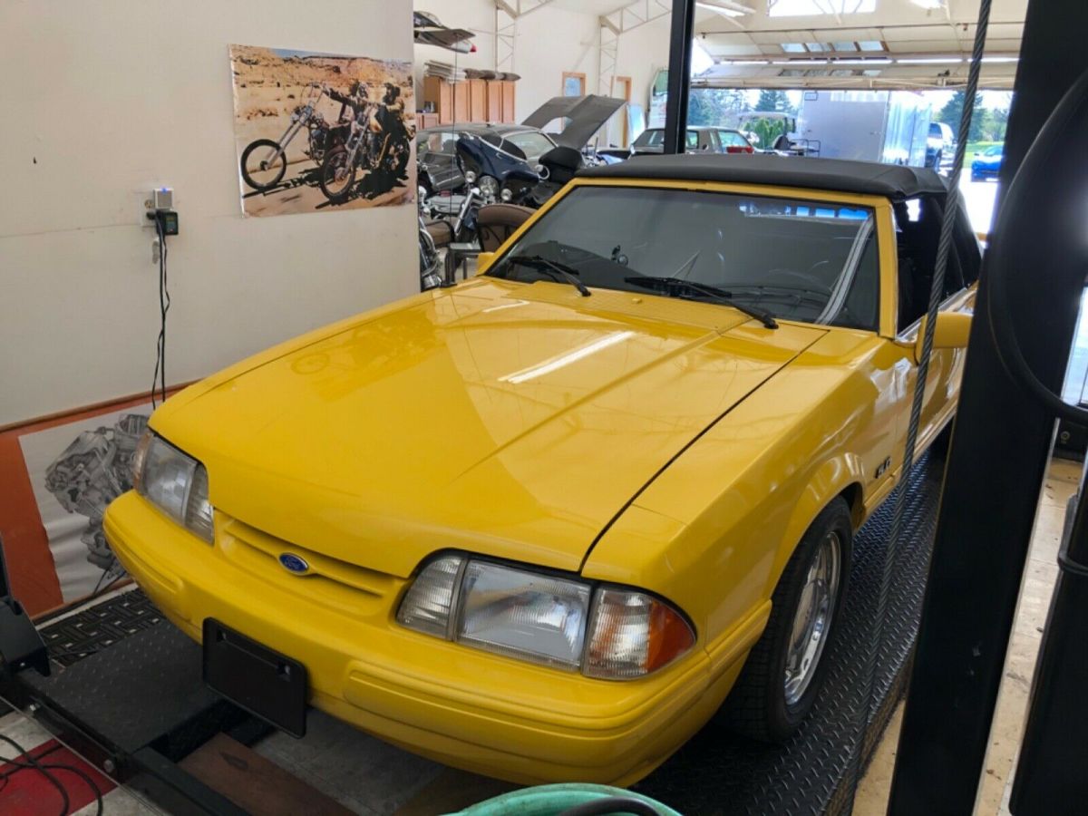 1993 Yellow Ford Mustang Convertible